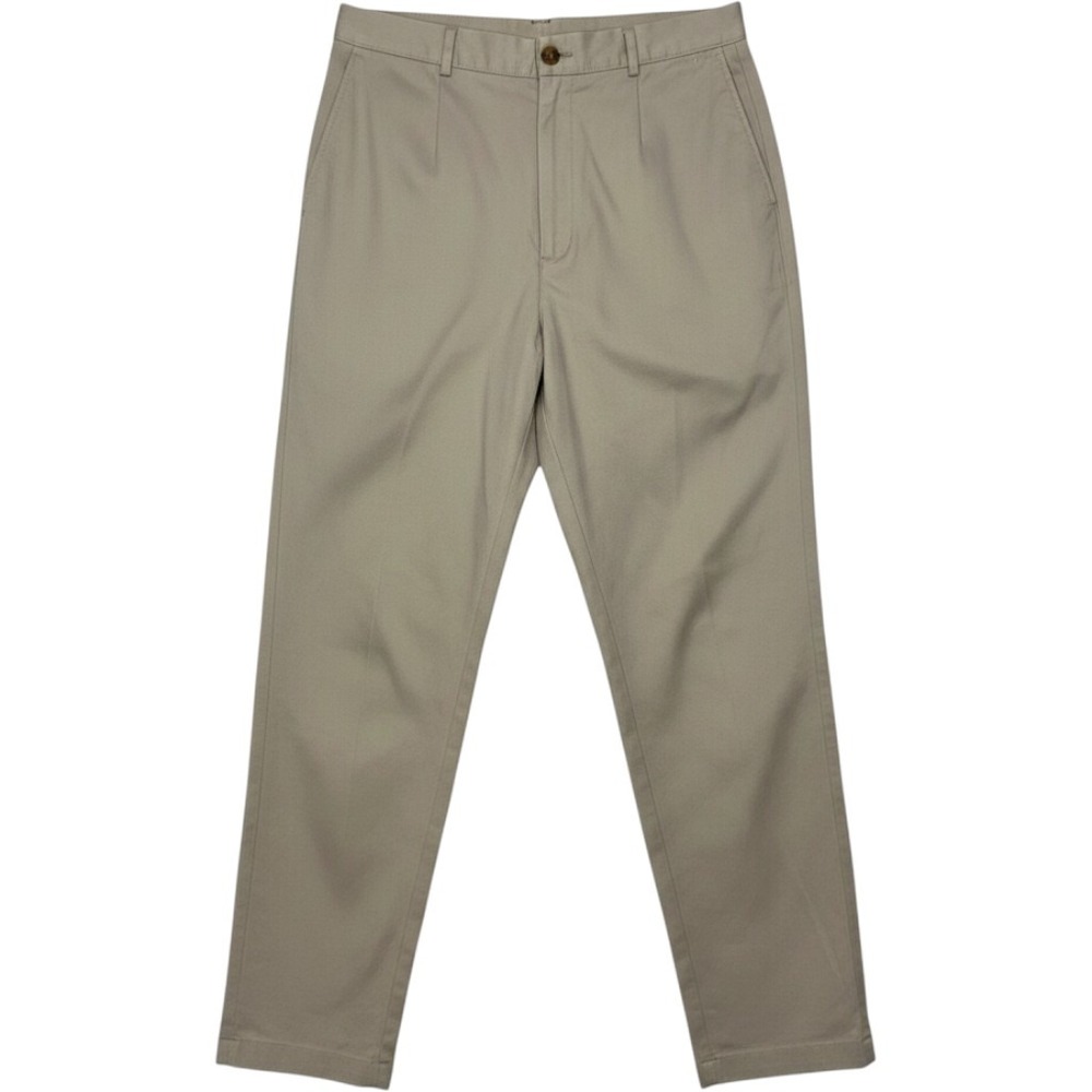 LL Bean Twill Pants Women 16 Khaki Original Fit Elastic Chino Trousers Preppy